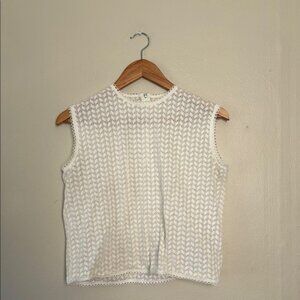 Vintage White Sleeveless Top medium